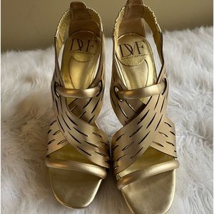 Diane Von Furstenberg gold heels 6.5M